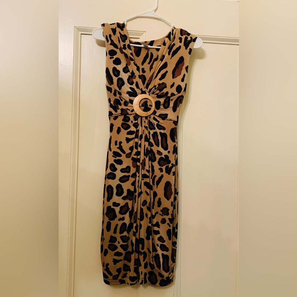 Animal print sleeveless dress